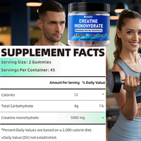 Créatine Monohydrate en Gommes OEM, Marque Privée, Vente en Gros, Gommes de Créatine Monohydrate en Forme Personnalisée, Supplément Fabriqué en Usine