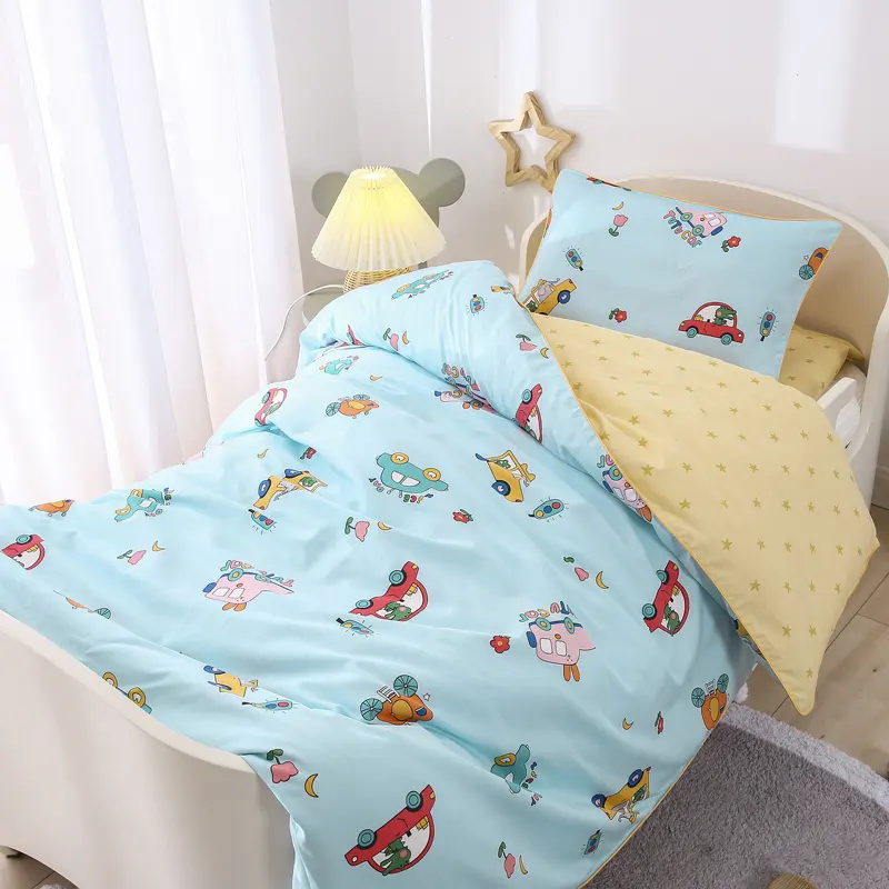 100% Cotton Printed 6 Pcs Bed Set Bedding Cute Baby Bedding Set