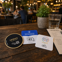 Support de table en PVC personnalisé en acrylique avec puce NFC NTAG215, étanche, pour lecture de codes QR, affichage de cartes cadeaux et de menus