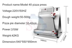 Commerciële Pizza Brood Persmachine 15 Inch Pizza 30Cm Deeg Forming Machine 40Cm Droesem Cake Noodle Roller Druk apparatuur