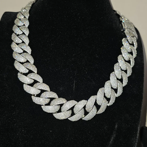 Hip Hop Diamond Cuban Link Chain <b>Necklace</b> Unisex Jewelry for Men Women Bling Street Style <b>Statement</b> Chain Fashion Party Wear - Product Image 3