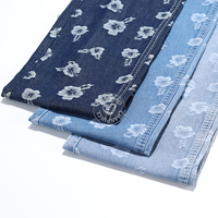 82% coton pur blanc fleurs bleu Jacquard Denim tissu pour jean 7.8 oz haute qualité Denim tissu en gros