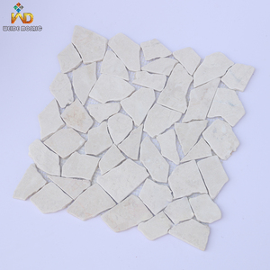 Doğal bej çakıl mermer mozaik havuz karosu açık veranda için Crema Marfil rastgele taşlar zemini - Product Image 1