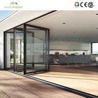 Portes extérieures pliantes personnalisées conformes aux normes NFRC CE, double vitrage, portes pliantes en aluminium résistantes aux chocs pour patio extérieur