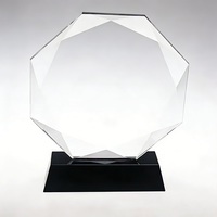 Trophée en cristal K9 de haute qualité, gravé au laser, étanche, imprimé UV, avec base noire, pour la vente en gros