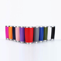 20oz 30oz recubierto de polvo al por mayor a granel de doble pared aislado vaso de acero inoxidable con tapa magnética de paja