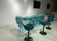 Table de bar en acrylique transparente et lumineuse de style hôtelier Crystal Island, design contemporain, pour la maison, la cuisine et le salon, hôtel