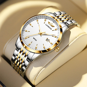 Reloj de cuarzo clásico y sencillo para hombre, de acero inoxidable, resistente al agua, luminoso, para uso empresarial. - Product Image 2