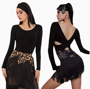 Nueva Camisa de Baile Latino para <span class=keywords><strong>Mujer</strong></span>, Camisa de Práctica y Actuación de Baile Latino para Adultos - Product Image 4