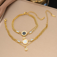 Bracelet en acier inoxydable Roman Disc pour femme, nouveau style 2026, design de niche inspiré d'Instagram, sensation premium, tendance et élégant pour l'été