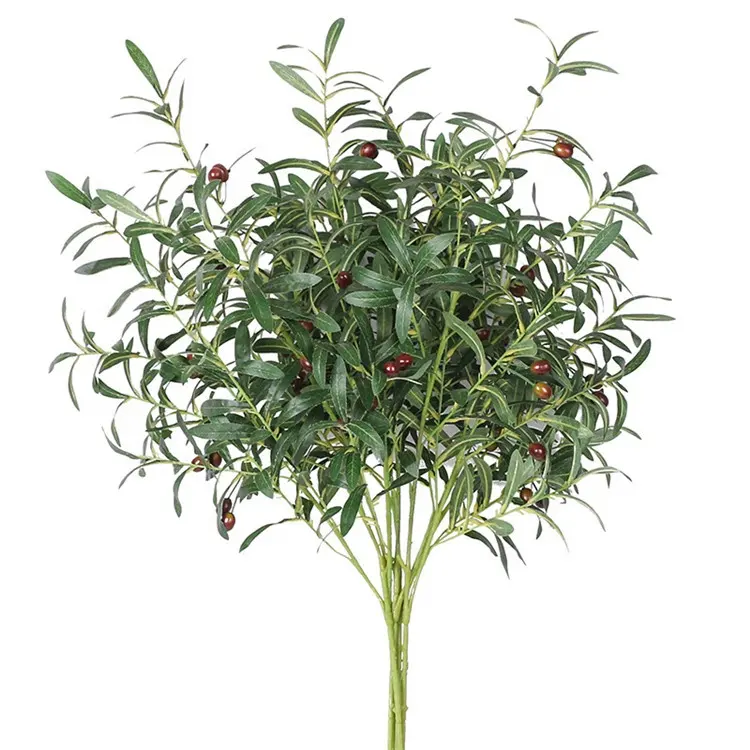 Feuilles de plante artificielles, Branches, d'olive artificielles avec burrets, 1 pièce