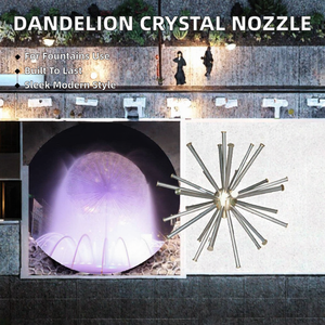 Boquilla de fuente de bola de cristal de diente de león de acero inoxidable 304, rociador de agua irregular para jardín y parque - Product Image 2