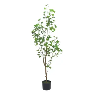 Xunmengyuan Großhandel Immergrüne Blätter Bäume Innendekoration Gefälschte Banyan Bonsai Pflanze Kunststoff Künstlicher Baum