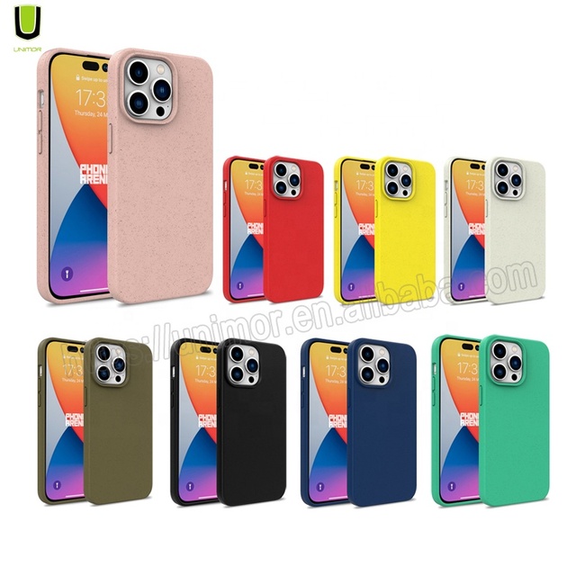 UNIMOR Compostable Protection Wheat Straw Mobile Phone Covers for iPhone Eco Friendly Biodegradable Custom Phone Cases