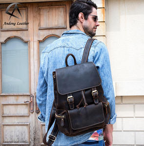 Backpack for <b>Men</b> Genuine Cow Leather Europe Fashion Outdoor Casual Weave <b>Shoulder</b> <b>Bag</b> - Product Image 2