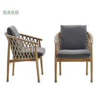 Chaises en aluminium Siège de table Prix Salle à manger Mobilier de jardin Restaurant tissé Plage Fil de fer Tissage Aluminium Extérieur Corde Chaise