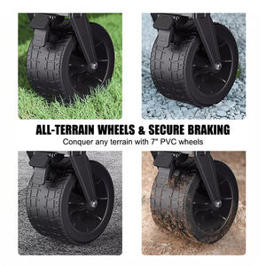 Chariot de camping à deux étages réglable, capacité de 250 kg, robuste, pliable, tout-terrain, avec roues larges - Product Image 6