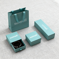 Emballage de boîte à bijoux de tiroir à la mode pour anneau boîte à bijoux faite main professionnelle de logo personnalisé