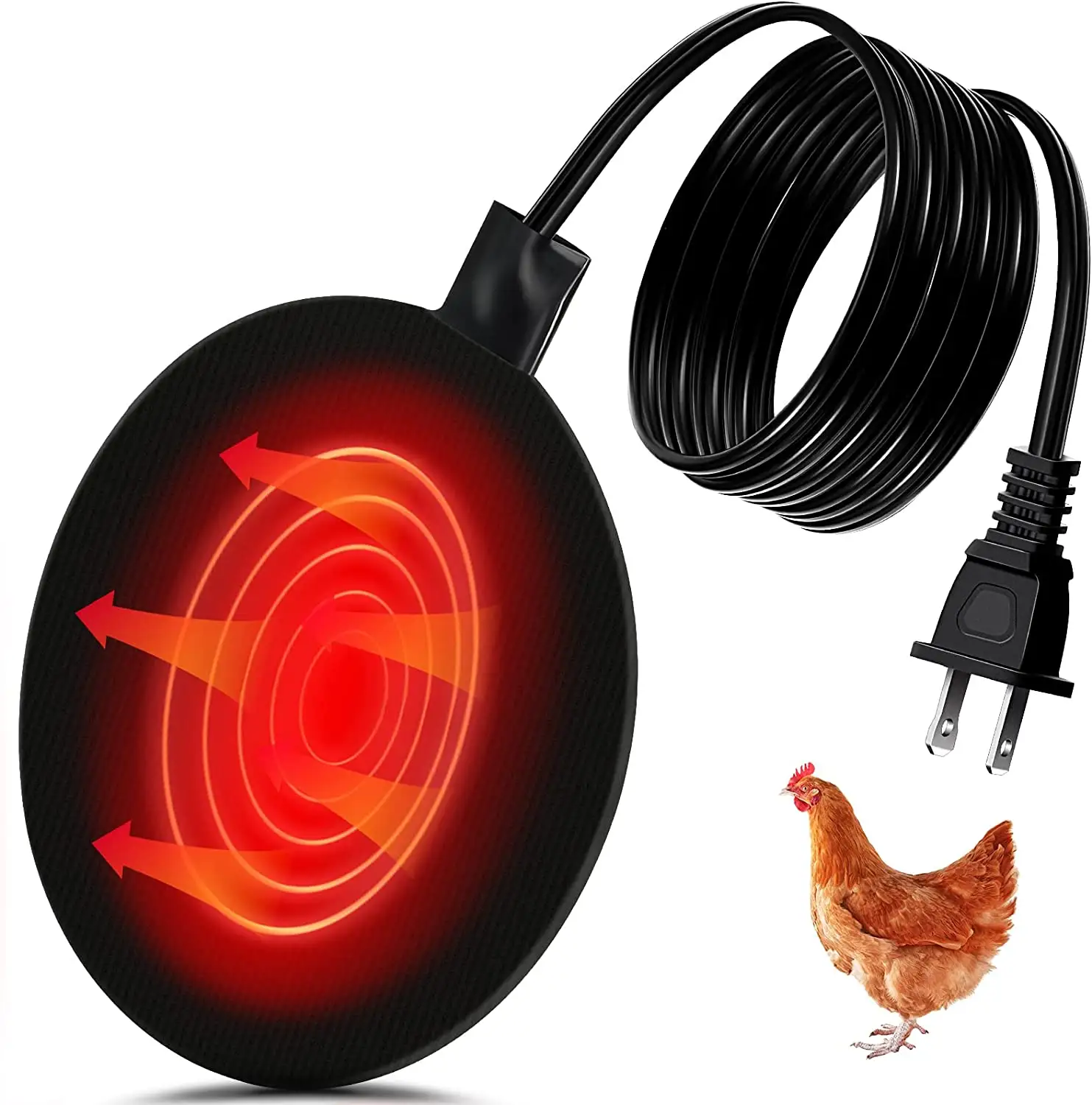 Chicken Water Heater, Poultry Water Heater Base 120v 35w Silicone Heated Pad Chicken Waterer Heated Chicken Coop Heater