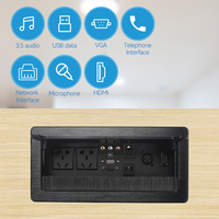 Prise de courant pour table de conférence, 2 prises de courant standard chinoises, RCA audio, audio 3,5 mm, données USB, VGA, 2 ports réseau, XLR