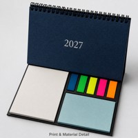 Bloc-notes de bureau créatif avec calendrier et support pour notes adhésives