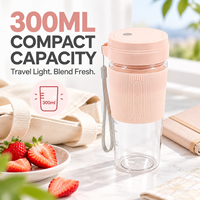 Mini-mixeur portable de voyage 300 ml, sans fil USB, pour jus et smoothies, idéal pour la salle de sport, le bureau et l'extérieur, mixeur électrique pour fruits