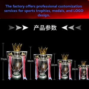 <span class=keywords><strong>Trofeo</strong></span> de Fútbol Personalizado de Fábrica, Plateado con Corona Dorada, OEM/ODM para Premios de Clubes y Torneos - Product Image 6