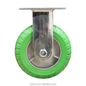 גלגל אוניברסלי 6 אינץ' קוטר נירוסטה 150 מ""מ כבד ירוק אלומיניום גלגלי גומי 3 גלגלי הזזה