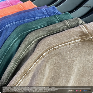 เสื้อยืดคอตตอน 100% 250GSM ย้อมสีแบบ Garment Dyed ล้างสีแบบ Acid Wash ทรงหลวมไหล่ตก สไตล์วินเทจ พิมพ์ลายรักษ์โลก รับผลิตจำนวนมาก พร้อมสกรีนโลโก้ตามแบบ - Product Image 3