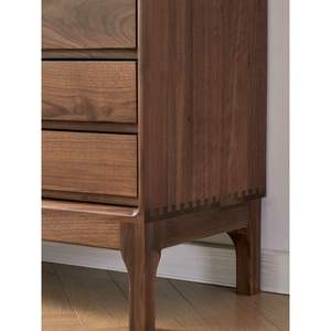 Aparador de <span class=keywords><strong>Madera</strong></span> Maciza de Nogal Negro Estilo Nórdico, <span class=keywords><strong>Mueble</strong></span> Multifuncional para <span class=keywords><strong>Cocina</strong></span> y Sala de Estar, Muebles para el Hogar - Product Image 3