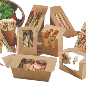 Boîtes jetables pour wraps <span class=keywords><strong>de</strong></span> <span class=keywords><strong>poulet</strong></span>, emballages à emporter pour sandwichs et burritos avec fenêtre - Product Image 6