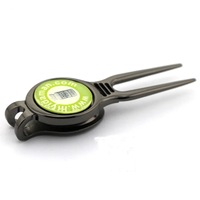 Meilleur fournisseur d'outils de réparation de divots de golf en argent mat avec marqueur de balle de golf en métal personnalisé