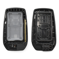 Coque de clé de voiture de remplacement premium à 2 boutons, noire, avec lame non taillée, pour télécommande de véhicule à entrée sans clé par proximité