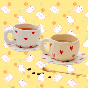 ชุดถ้วยชาพอร์ซเลนสีและขนาดตามสั่ง ลดราคาพิเศษ ถ้วยกาแฟเซรามิกทำมือ ถ้วยนม ถ้วยชาและจานรอง - Product Image 5