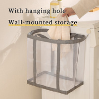 Panier à linge pliable grande capacité en nylon, design moderne et minimaliste, bac de rangement mural pour jouets, idéal pour salle de bain/panier à linge
