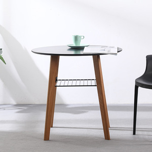 Nordic <b>Solid</b> <b>Wood</b> <b>Round</b> <b>Dining</b> <b>Table</b> Black And White Stable Combination For <b>Dining</b> Room - Product Image 3