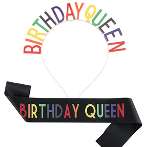 Princess Birthday Girl Tiara and <strong>Sash</strong> Glitter Party Accessories Durable Decorations and Gifts for Birthday Parties - Product Image 6