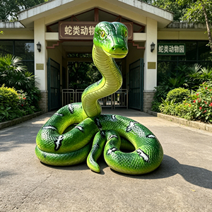 Sculpture de serpent python géant en fibre de verre, statue de serpent réaliste pour zoo, parc animalier, aménagement paysager extérieur - Product Image 4