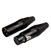 Connecteur XLR femelle 3 broches à code couleur, boîtier noir, à souder, pour microphone, câble audio de scène et studio, DIY