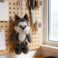 Porte-clés en peluche renard et loup, adorable breloque de sac en forme d'animal en peluche, pendentif souple à pattes tombantes pour les détaillants de jouets en gros