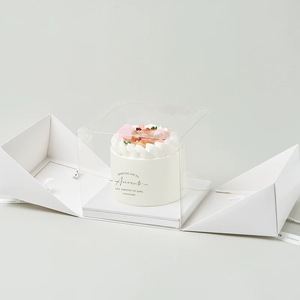 Đôi Mở Xách Tay 6 <span class=keywords><strong>8</strong></span> Inch Trong Suốt Sinh Nhật Ngược Bánh Bao Bì Hộp Tiramisu Mousse Bánh Hộp - Product Image 5