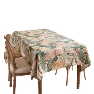 American-style Vintage Polyester Customizable Dustproof Digitally Printed Colorful Floral Bird Rectangular Coffee/dining <strong>Table</strong> - Product Image 5