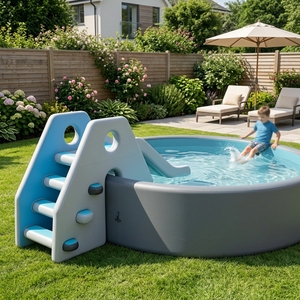 Neue aufblasbare <span class=keywords><strong>Poolleiter</strong></span> mit Rutsche im integrierten Design, stabile Drop-Stitch-PVC-Schwimmstufen für Familien-Wasserpartys im Freien - Product Image 6