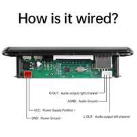 Module de décodage audio pour voiture DC 5V/12V BT 5.0 avec interface MP3/USB/TF, radio FM et télécommande sans fil (PCBA)