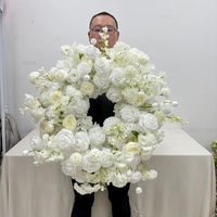 Karangan Bunga Putih Buatan DKB Custom, Seni Floral, Bunga Musim Wisuda untuk Dekorasi Pernikahan Buatan