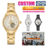 Reloj de Lujo para Mujer, Automático, Mecánico, de Acero Inoxidable, Resistente al Agua 50 Bar, con Nombre Personalizado, Proveedor de Relojes