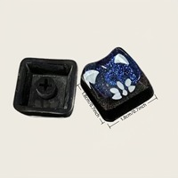 Custom Epoxy Resin Cat Shape Jelly Keycaps Black/Blue/Pink Single ESC Keycaps for Fidget Toy and Mx Switch Mechanical Keyboard
