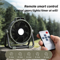 Ventilateur de camping extérieur 10000 mAh, autonomie longue durée, avec veilleuse, télécommande et affichage numérique intelligent