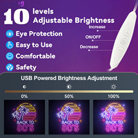 Letrero de Neón Retro LED de Grado Comercial Estilo Años 80 para Bares, Cafeterías y Restaurantes |   Control Remoto USB con Intensidad Regulable, Logotipo Personalizable y Atractivo