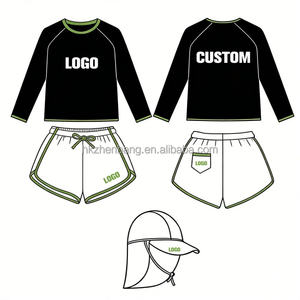 Ensemble de maillot de bain anti-éruption cutanée pour bébé, ensemble de maillot de bain pour nourrisson, bébé garçon, manches courtes, maillot de bain avec chapeau pour enfant - Product Image 1